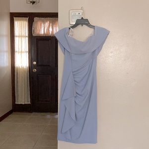 Short Off-the-Shoulder Scuba Side Ruch